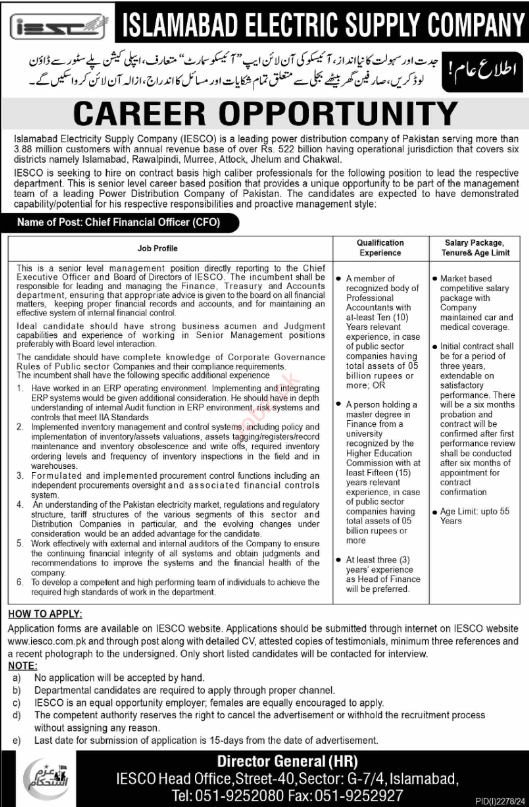 Islamabad Electric Supply Company IESCO Jobs 2024