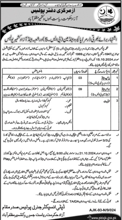 AJK Police Department Apply Jobs 2024